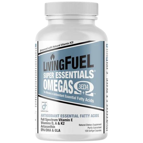 Livingfuel super essentials omegas fish oil with vitamin e, vitamin d, A, and K2