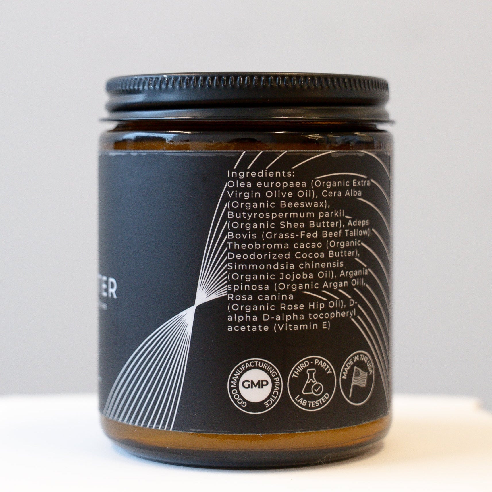 Ingredient list for Grass Fed beef tallow body butter that is 100% natural