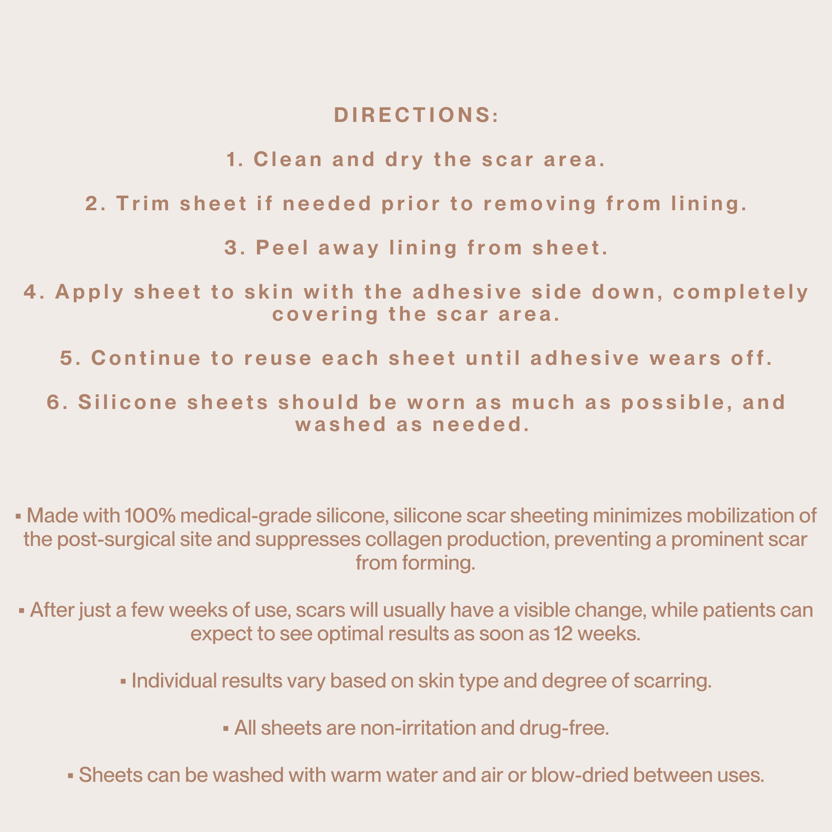 Silicone sheeting scar shield abdomen roll Directions