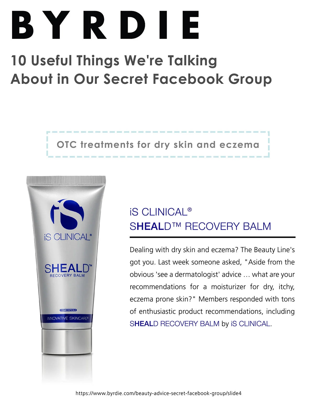 iSclinical SHEALD Recovery Balm Innovative Skincare featured in Byrdie