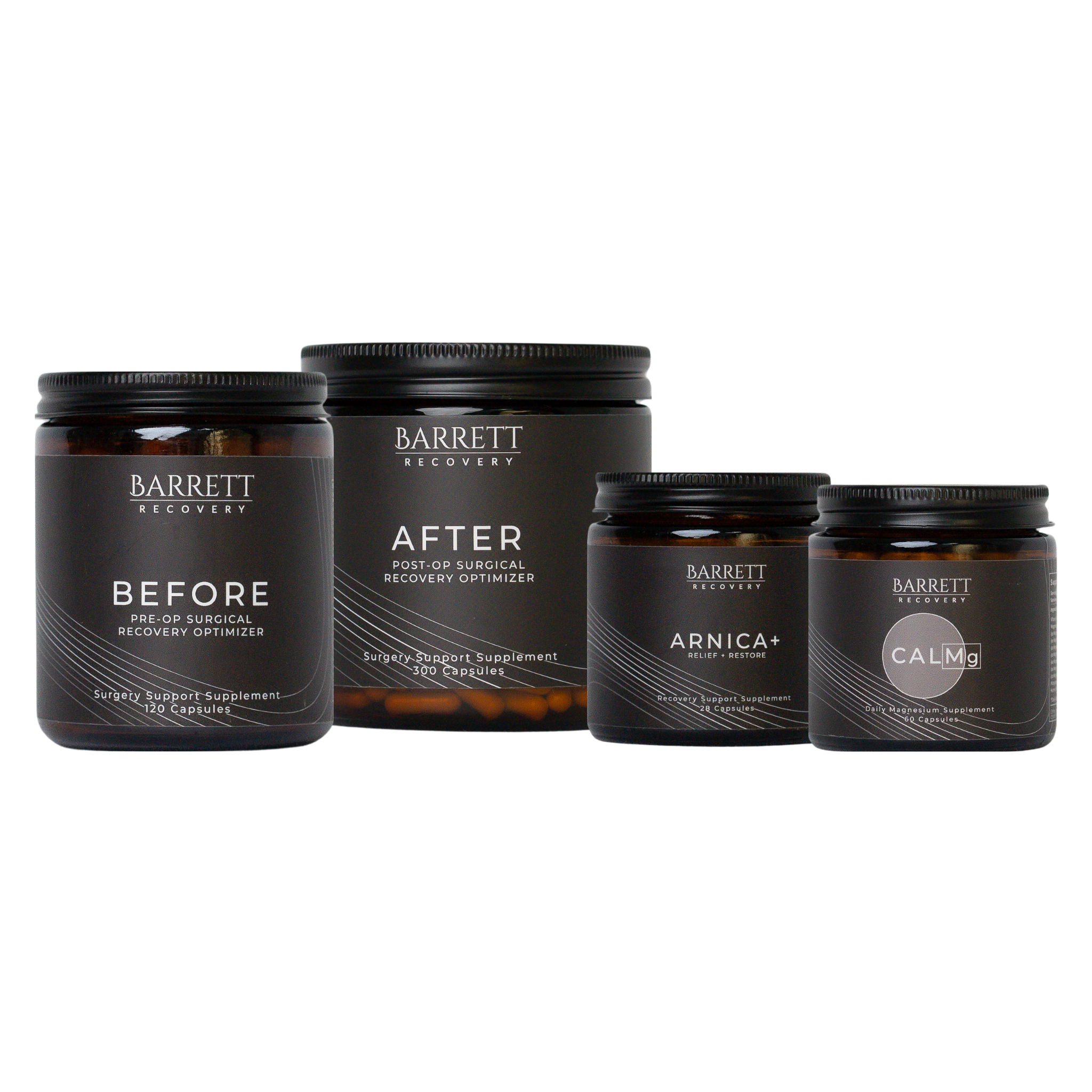 Ultimate Supplemetn Surgery Recovery Kit by Barrett Recovery. Includes BEFORE, AFTER, ARNICA+ and CALMg