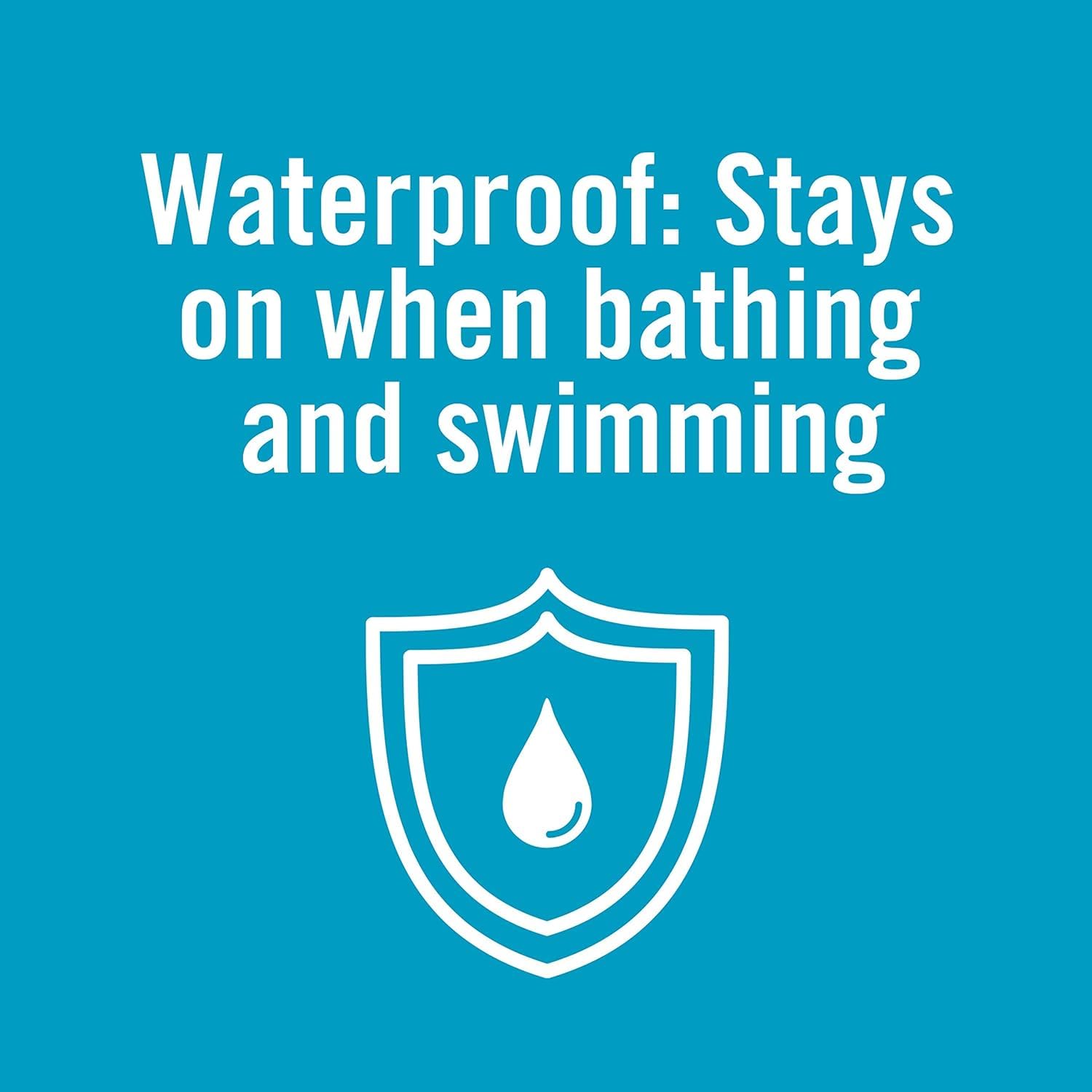 Waterproof: Stays on when bathing and swimming